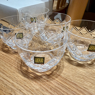 日本Hoya豪雅中古冷茶杯水晶杯 五客 原盒全品全新 约180ml