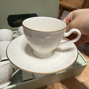 日本Noritake中古则武浮雕葡萄叶浓缩小咖啡杯 原盒分出 全新80ml