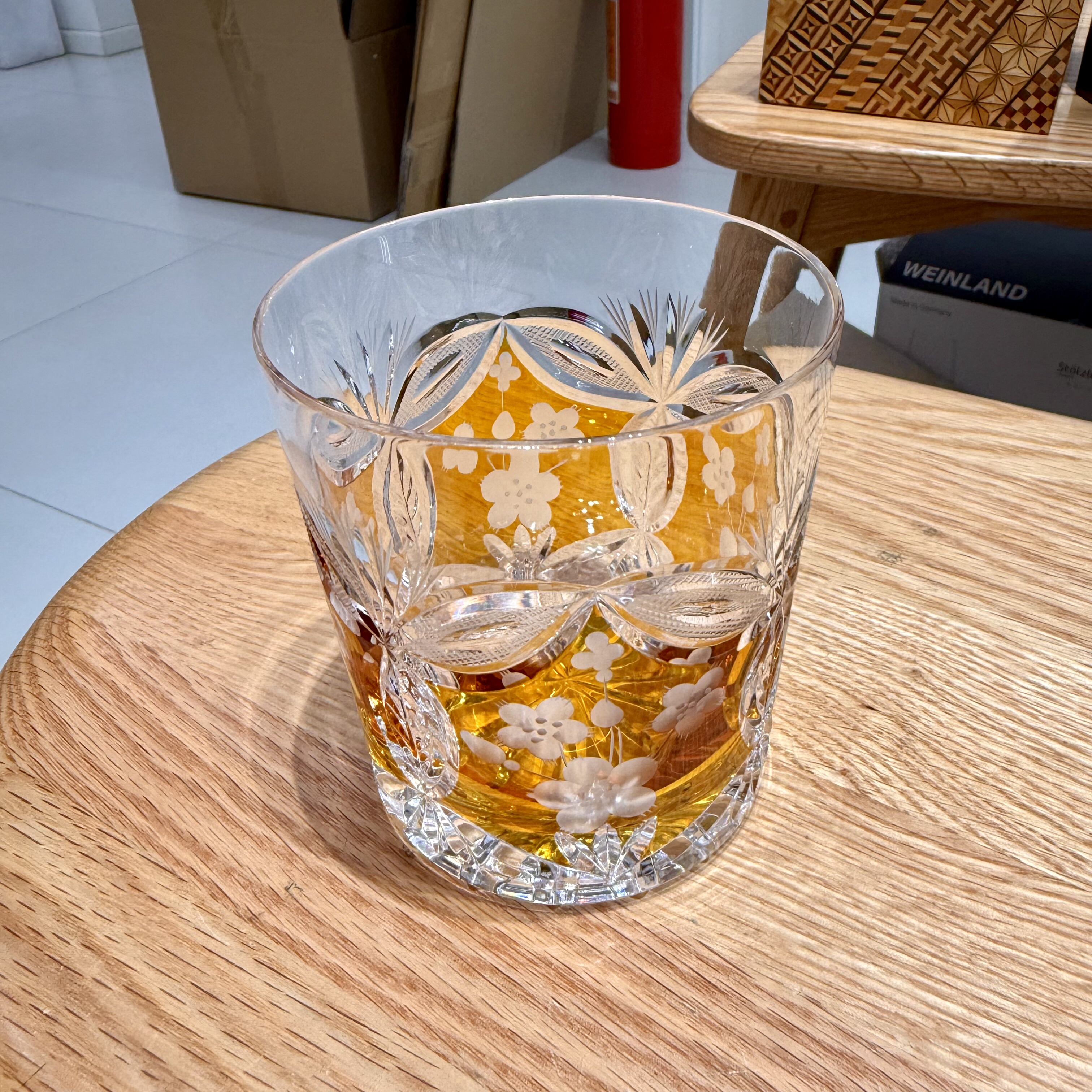Polonia波兰手工切割稀有色重工水晶杯威士忌杯洋酒杯 收藏孤品