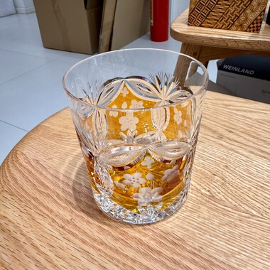 Polonia波兰手工切割稀有色重工水晶杯威士忌杯洋酒杯 收藏孤品