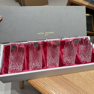 日本豪雅Hoya高切重工水晶杯清酒杯80ml 五客
