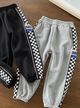 S  X【HB9603】棋盘格休闲卫裤