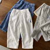 夏季 男童纯棉纱布裤 薄裤 子 透气不闷更轻软 九分休闲裤 婴儿棉