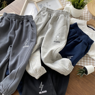 2022新品 网眼棉长裤 160中大童男童皮筋腰带长裤 110 简洁欧美风