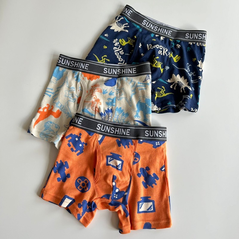 大米淘~3条装~纯棉螺纹男童内裤