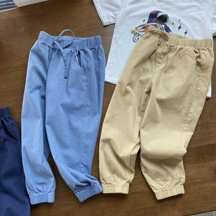 110 薄长裤 160男童 中大童 简约欧美风 收口休闲裤 早秋可以穿