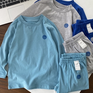 保暖吸湿糯米棉无骨内衣套装 pouch 男童宝宝秋衣秋裤 lemon