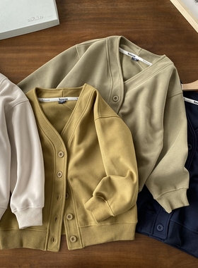 S X【HB9194】休闲V领开衫外套