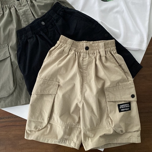 微弹力不紧绷 裤 夏短裤 170中大男童立体口袋工装 110 质感网格纹