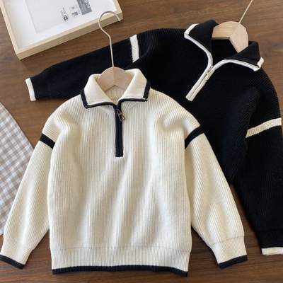搬迁福利/温暖不扎很柔软~抗起球/山羊绒混纺 男童套头毛衣外套