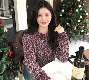 长袖毛衣圆领女常规半高领针织秋冬防晒毛针织衫HBZ060