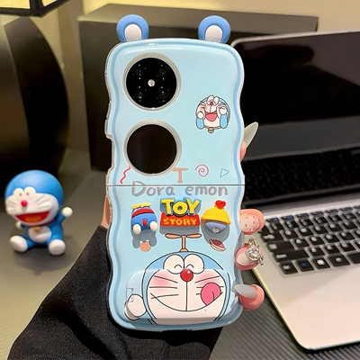 哆啦猫波浪折叠适用华为pocket2手机壳新款简约高级感p50pocket外壳防摔硅胶带支架oppofindn3flip手机套女款