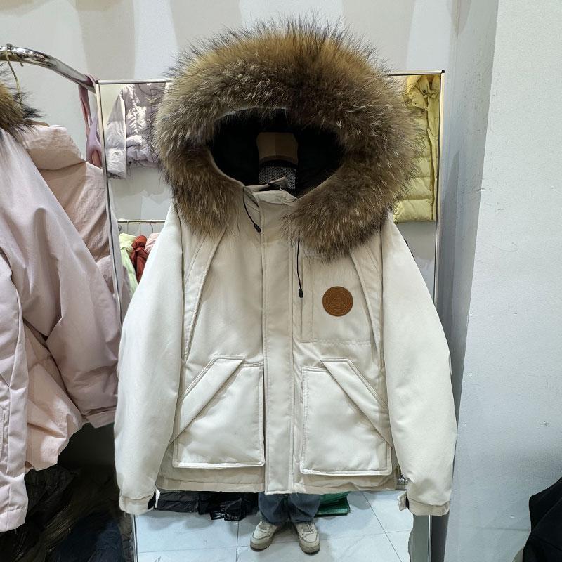 2025冬款貉子大毛领中长款羽绒服