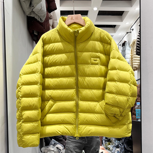 新国标90白鸭绒高端欧货女短款小个子泡芙云感排骨立领羽绒服外套