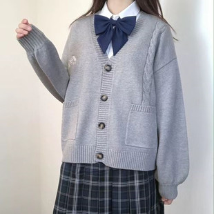 日系原创JK基础款毛衣开衫外套女早秋学院风制服校供百搭针织长袖