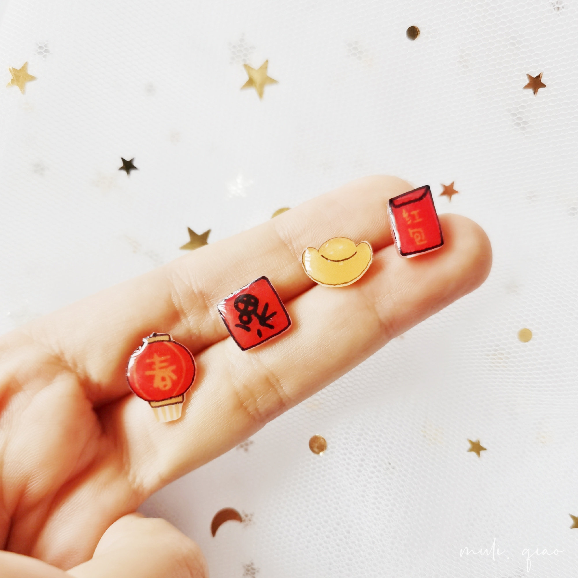 S925纯银耳钉女新年喜庆红包元宝福字耳饰国潮防过敏耳环本命年礼,饰品/流行首饰/时尚饰品新,耳钉,淘宝优惠券,粉丝福利购,淘宝优惠卷