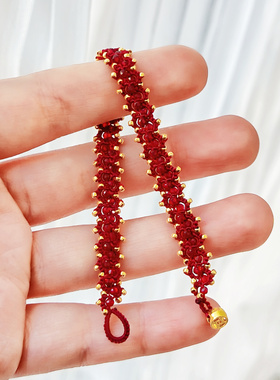 小红绳梭编材料包非成品