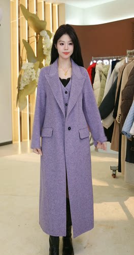 【专柜大清仓】珩绣2025秋冬带马甲假两件羊毛大衣毛呢外套8550