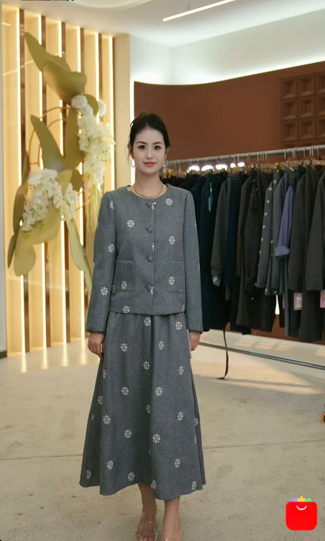 【爆米花粉丝专享】2025秋小香风套装裙高级感职业两件套X-250850,女装/女士精品,时尚套装,淘宝优惠券,粉丝福利购,淘宝优惠卷