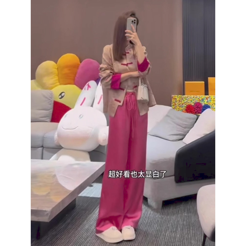 新中式国风复古外套女2025春季新款小个子时尚盘扣拼接唐装套装