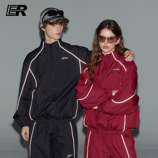 ER反光条字母机能风运动休闲情侣装 明星同款