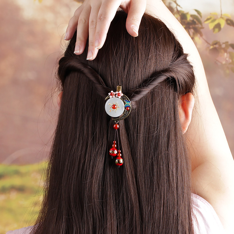 民族风头饰发夹女款复古发饰夹子成人顶夹一字夹刘海发卡古风饰品