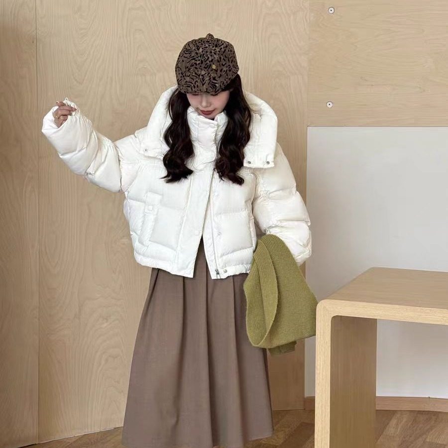 韩版羽绒棉服2025新款保暖连帽超好看舒适百搭款外套女款上衣冬季