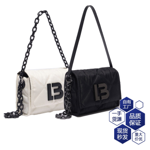 lola新款 西班牙单肩包链条两用格纹翻盖斜跨包女 Bimba