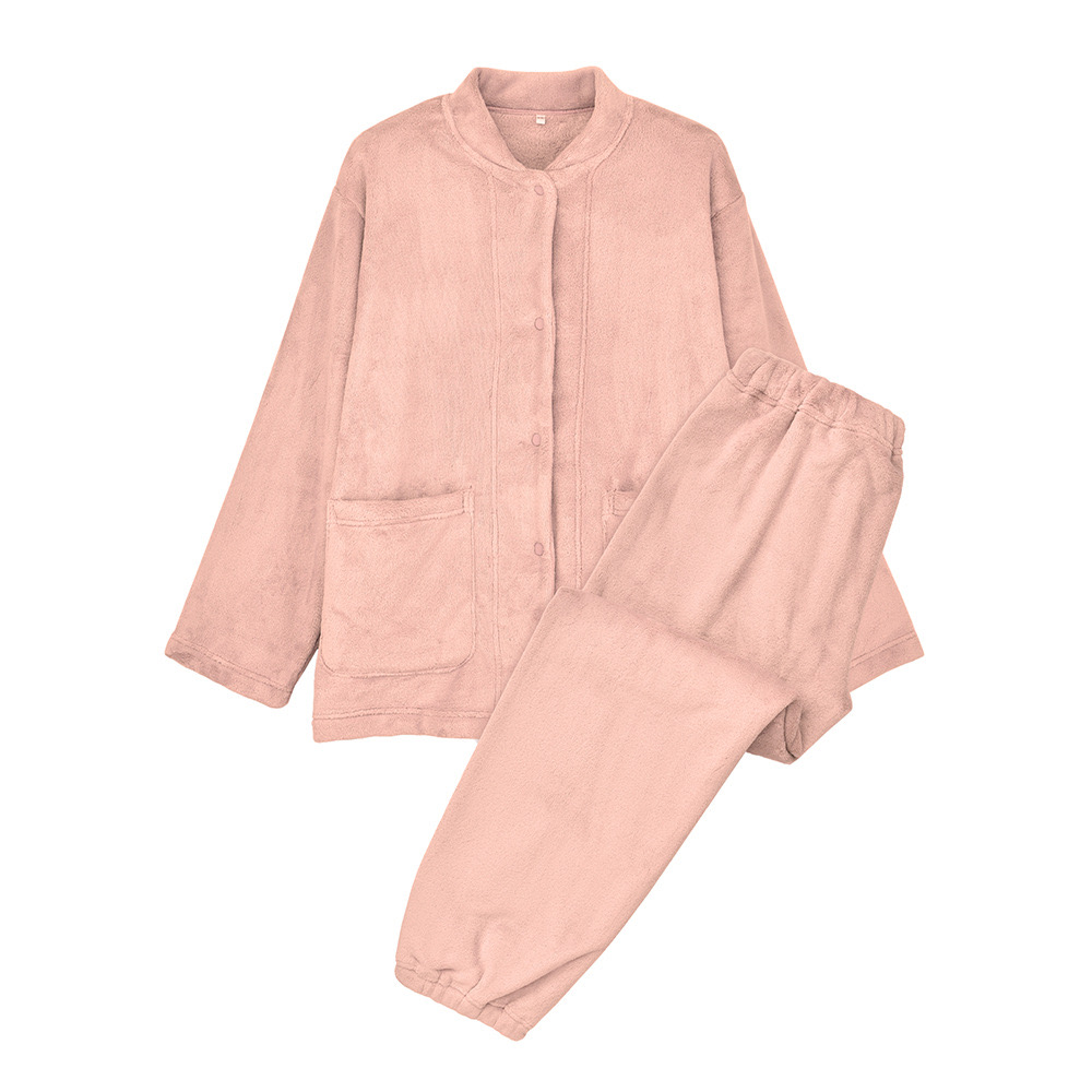 无印品质情侣法兰绒加厚套装睡衣