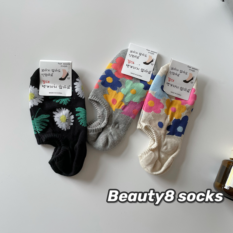 东大门韩国女士ins风花朵棉袜