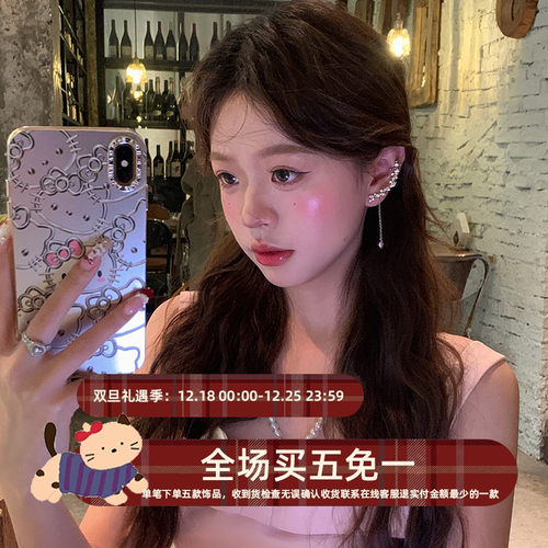 水滴耳坠长款耳骨夹仙气