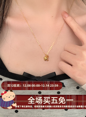 林肉完爱心钥匙吊坠项链气质简约