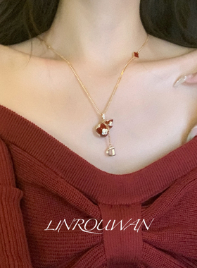 精致复古红色滴油珐琅葫芦吊坠