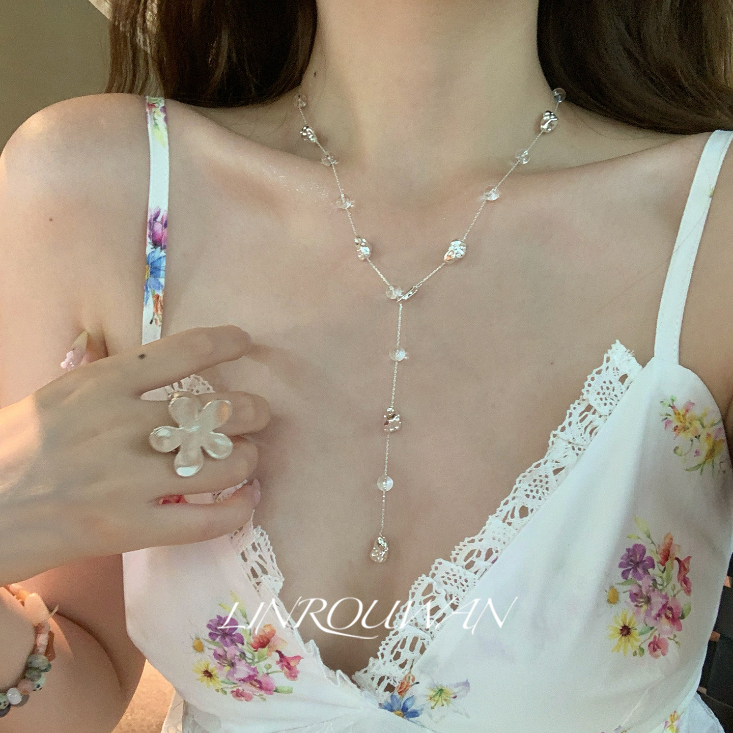 满天星珍珠百搭项链高级感