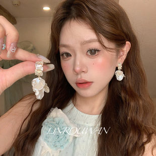 弗里假日 超仙花朵流苏锆石耳环女轻奢高级感春夏绝美显脸小耳饰