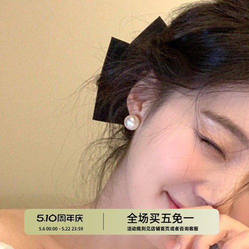 林肉完珍珠复古甜美925银针百搭