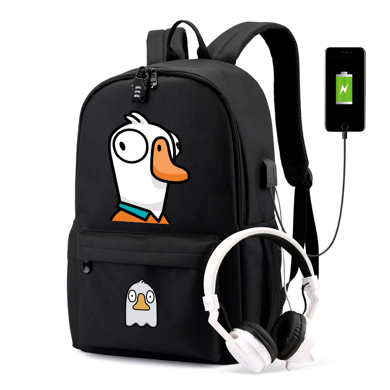 秀洛Steam狼人杀游戏大鹅鸭杀周边防盗书包双肩书包小学生双肩包