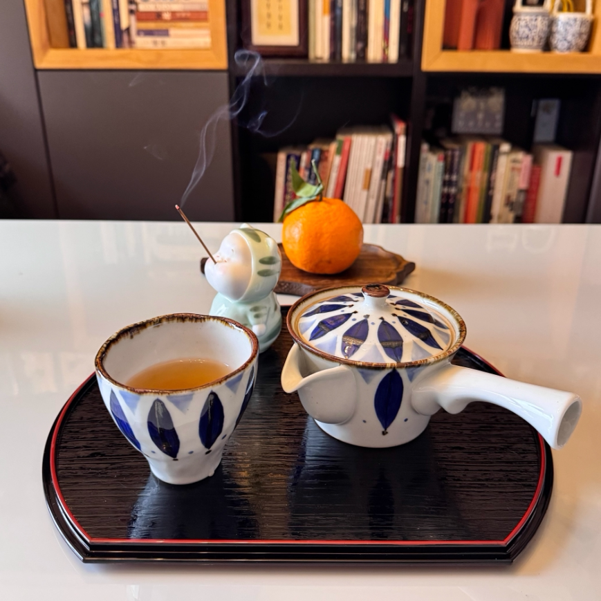 日本进口传统漆器半月盘托盘茶盘
