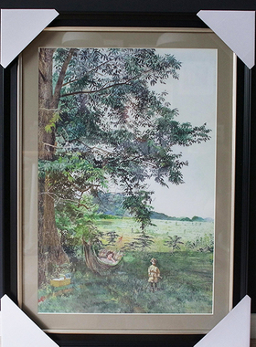 悠闲生活大树田园风楼梯间装饰画