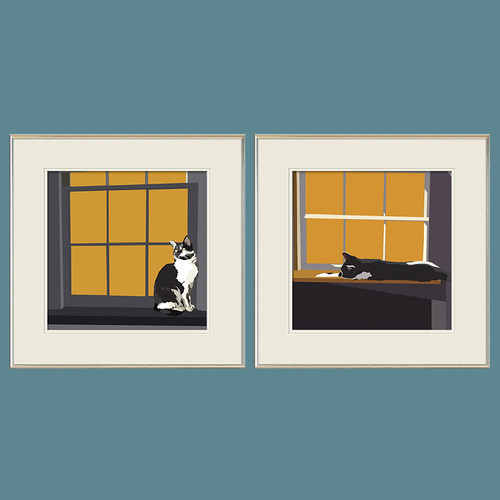 猫咪美式风装饰画过道书房玄关