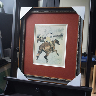 Henri de Toulouse-Lautrec作品英国正版进口画芯书房中古风挂画
