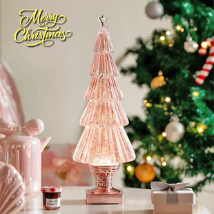 发光音乐圣诞树飘雪音乐盒送外国人礼物北欧圣诞节氛围装饰布置