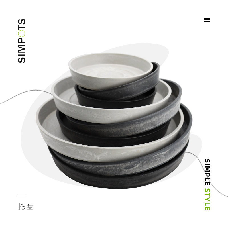 SIMPOTS森宝花盆托盘储水蓄水可移动带轮子树脂垫盘底座接水盘托