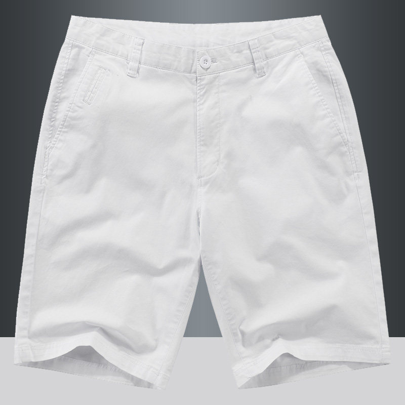 Summer thin stretch shorts for men, simple and versatile solid color capri pants, loose and casual pure cotton mid-length pants, beach pants thumbnail 6