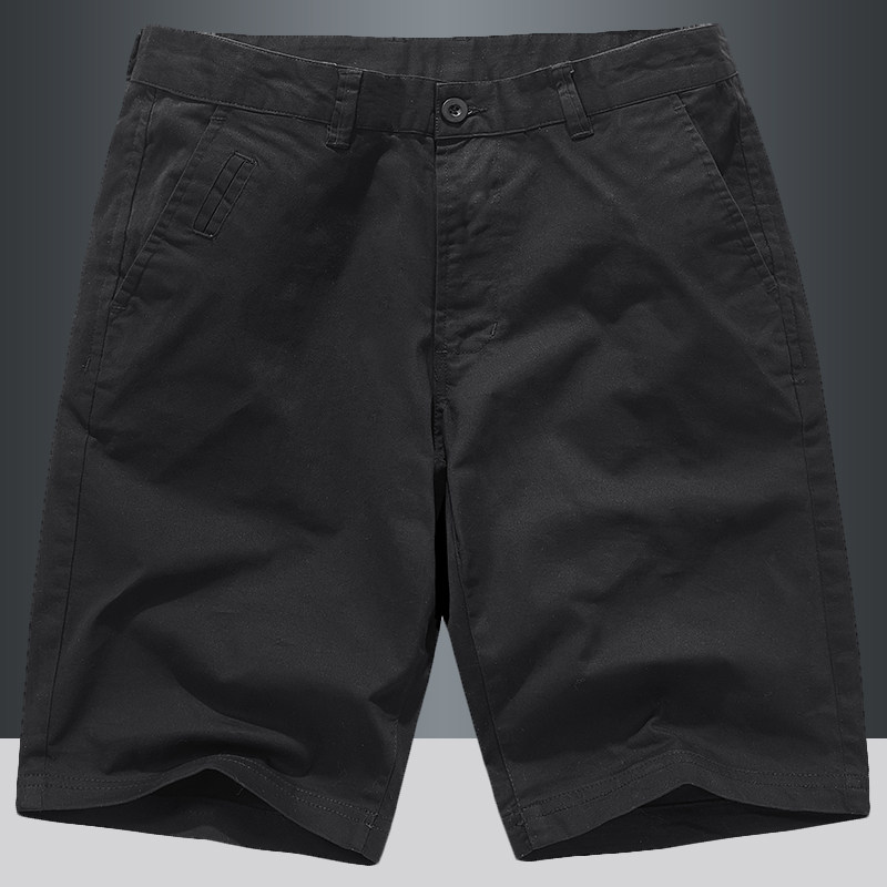 Summer thin stretch shorts for men, simple and versatile solid color capri pants, loose and casual pure cotton mid-length pants, beach pants thumbnail 5
