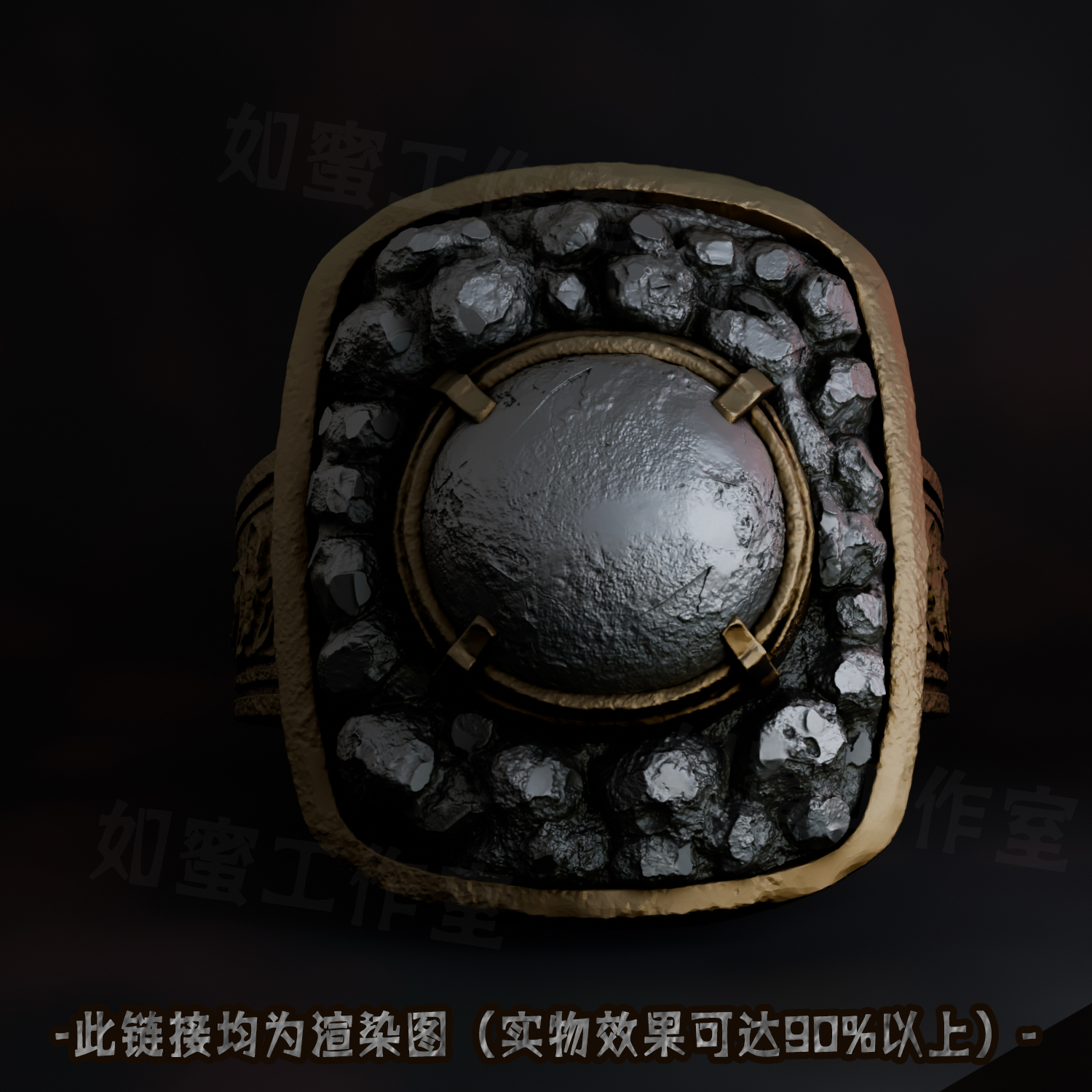 黑暗之魂3游戏周边 暗黑复古风 哈维尔铜银制收藏戒指首饰指环