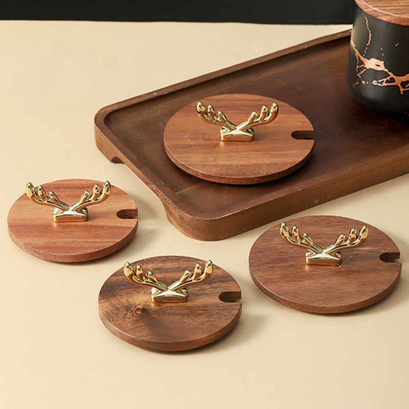 鹿角防霉相思木马克杯盖通用开口