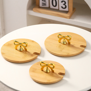 大号竹木盖万能通用大口径料碟调酒果茶桶防尘盖子商用茶洗盖单卖