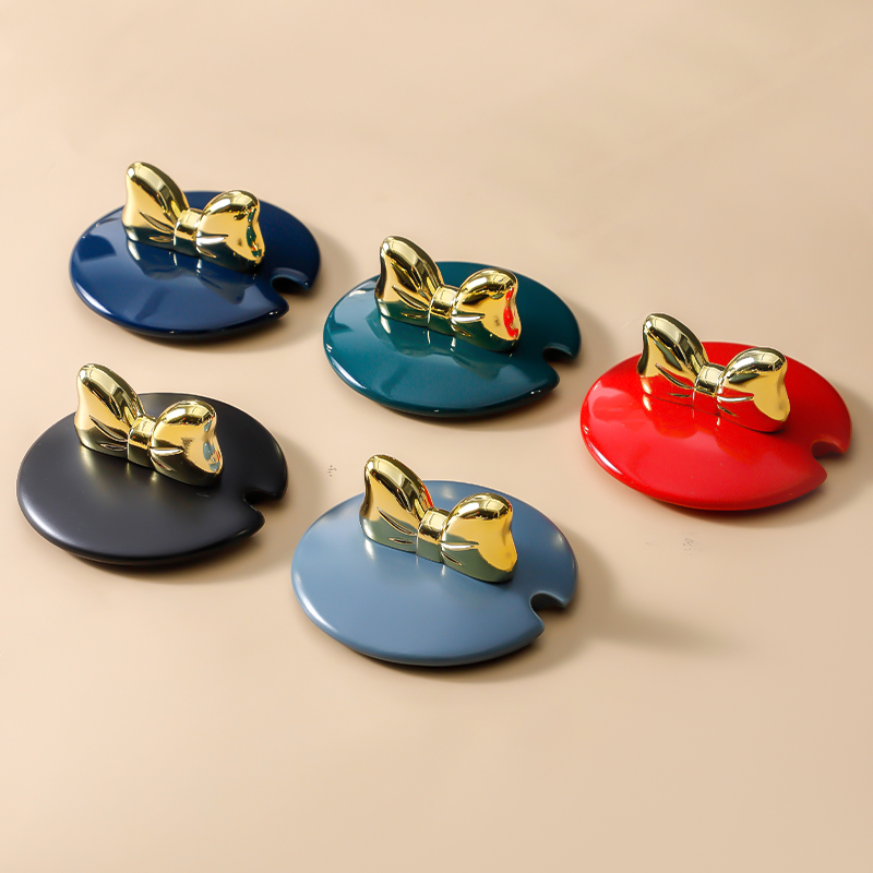 蝴蝶结陶瓷杯盖子开口通用大口径