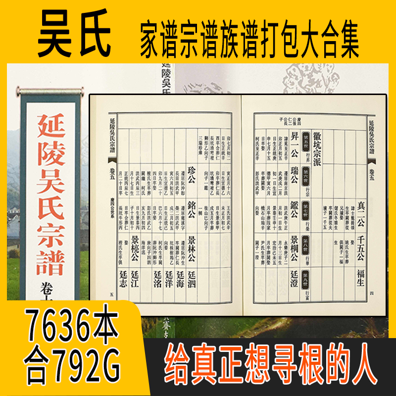 吴氏家谱 吴氏族谱  吴氏宗谱 吴姓祖谱寻根溯源研究收藏集合打包